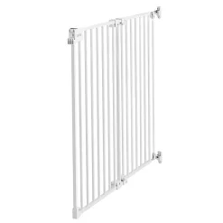 VEVOR Baby Gate for Stairs, 26-43 in Adjustable Width, 28 in High Dog Gate, No Bottom Bar, One-Handed Operation, Easy Drilling Installation with Hardware Kit, for Stairs, Doorways, and House, White