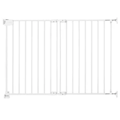 VEVOR Baby Gate for Stairs, 26-43 in Adjustable Width, 28 in High Dog Gate, No Bottom Bar, One-Handed Operation, Easy Drilling Installation with Hardware Kit, for Stairs, Doorways, and House, White