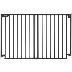 VEVOR Baby Gate for Stairs, 31-48 in Adjustable Width, 36 in High Dog Gate, No Bottom Bar, One-Handed Operation, Easy Drilling Installation with Hardware Kit, for Stairs, Doorways, and House, Black