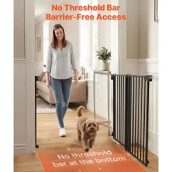VEVOR Baby Gate for Stairs, 31-48 in Adjustable Width, 30 in High Dog Gate, No Bottom Bar, One-Handed Operation, Easy Drilling Installation with Hardware Kit, for Stairs, Doorways, and House, Black