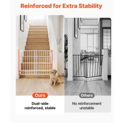 VEVOR Baby Gate for Stairs, 29-43 in Adjustable Width, 36 in High Dog Gate, No Bottom Bar, One-Handed Operation, Easy Drilling Installation with Hardware Kit, for Stairs, Doorways, and House, White