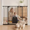 VEVOR Baby Gate for Stairs, 29.5-43 in Adjustable Width, Baby Gate with Adjustable Cat Door, with Pressure Mount Kit and Wall Mount Kit, Secure Metal Pet Door for Stairs, Doorways, and House, Black