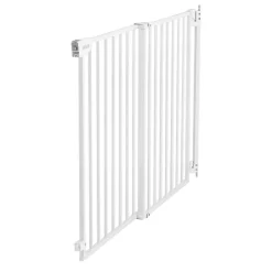 VEVOR Baby Gate for Stairs, 31-48 in Adjustable Width, 30 in High Dog Gate, No Bottom Bar, One-Handed Operation, Easy Drilling Installation with Hardware Kit, for Stairs, Doorways, and House, White