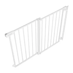 VEVOR Baby Gate for Stairs, 28-43 in Adjustable Width, 30 in High Dog Gate, No Bottom Bar, One-Handed Operation, Easy Drilling Installation with Hardware Kit, for Stairs, Doorways, and House, White