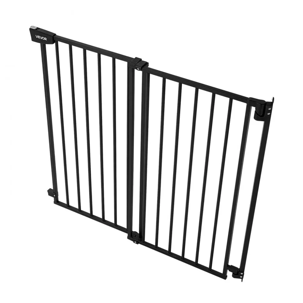 VEVOR Baby Gate for Stairs, 28-43 in Adjustable Width, 36 in High Dog Gate, No Bottom Bar, One-Handed Operation, Easy Drilling Installation with Hardware Kit, for Stairs, Doorways, and House, Black