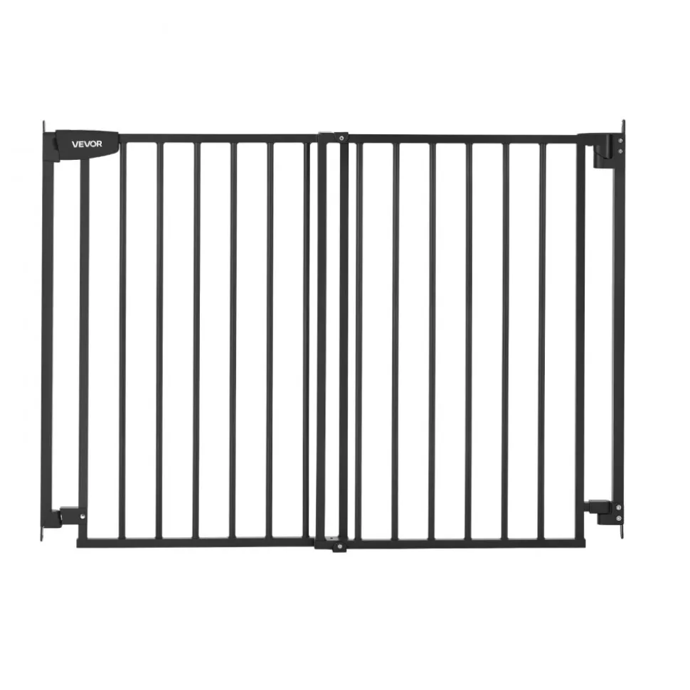 VEVOR Baby Gate for Stairs, 28-43 in Adjustable Width, 30 in High Dog Gate, No Bottom Bar, One-Handed Operation, Easy Drilling Installation with Hardware Kit, for Stairs, Doorways, and House, Black