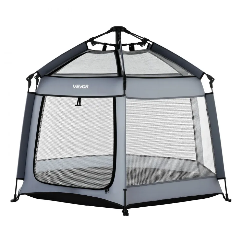 VEVOR Baby Playpen, Pop Up Toddler Playpen with Canopy, Indoor & Outdoor Portable Play Yard for Babies Toddlers with UPF 50+ Sunshades & Travel Bag for Home Park Beach, Foldable and Lightweight