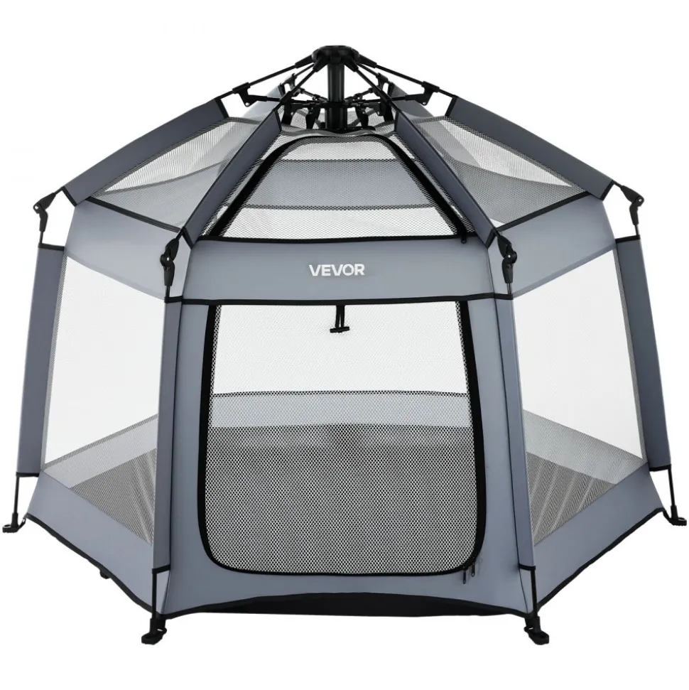 VEVOR Baby Playpen, Pop Up Toddler Playpen with Canopy, Indoor & Outdoor Portable Play Yard for Babies Toddlers with UPF 50+ Sunshades & Travel Bag for Home Park Beach, Foldable and Lightweight
