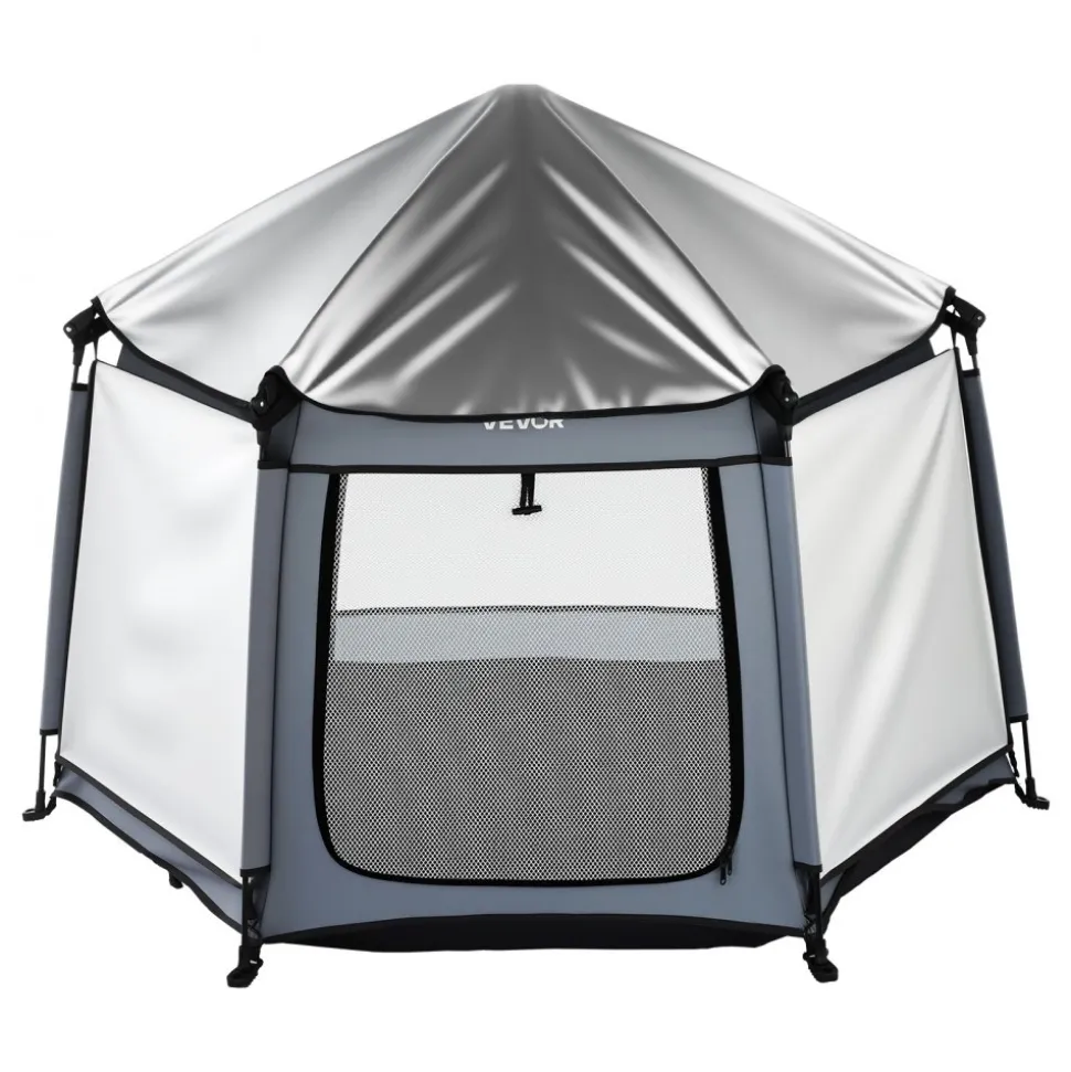 VEVOR Baby Playpen, Pop Up Toddler Playpen with Canopy, Indoor & Outdoor Portable Play Yard for Babies Toddlers with UPF 50+ Sunshades & Travel Bag for Home Park Beach, Foldable and Lightweight