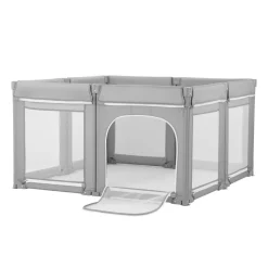 VEVOR Baby Playpen, 78.7″ x 70.1″ Extra Large Toddlers Playpen, Foldable Baby Fence Play Yard with Zippered Door & Soft Breathable Mesh, Indoor Outdoor Safety Activity Center - Great Gift for Toddlers