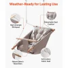 VEVOR Baby Swing 66 lbs Weight Capacity 3 Modes Canvas Hammock Swing Gray, for Indoor and Outdoor, 5-Point Harness and Tree Straps, Wooden Hanging Seat with Integrated Cushion for Baby to Toddler