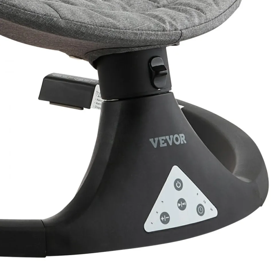 VEVOR Baby Swing, 5-Speed Baby Rocker with 3 Seat Position, Portable Infant Swing for Newborn with PVC Touch Panel, Remote Control, Bluetooth, 10 Lullabies & Toy Bar for 0-9 Month/0-20 lbs Boys Girls