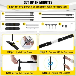 VEVOR Backdrop Banner Stand 8 x 8 Ft Adjustable Heavy Duty Background Stand with 1 Carrying Bag, Backdrop Stand for Parties Wedding Photo Booth Trade Show