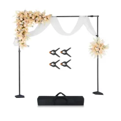 VEVOR Backdrop Stand, 8.5 x 10 ft Adjustable Photo Backdrop Stand Kit, Portable Background Backdrop Stand with 7 Crossbars, Heavy Duty Projector Screen Stand, for Wedding, Photo Video Studio & Party