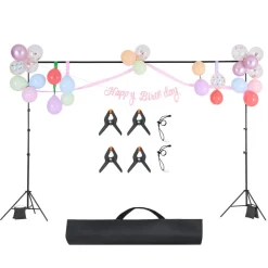 VEVOR Backdrop Stand, 10 x 10 ft Adjustable Photo Backdrop Stand Kit, Portable Background Backdrop Stand with 4 Crossbars, Heavy Duty Projector Screen Stand, for Wedding, Photo Video Studio & Party
