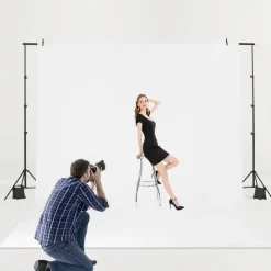 VEVOR Backdrop Stand, 10 x 10 ft Adjustable Photo Backdrop Stand Kit, Portable Background Backdrop Stand with 4 Crossbars, Heavy Duty Projector Screen Stand, for Wedding, Photo Video Studio & Party