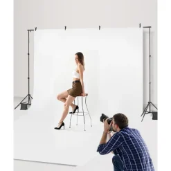 VEVOR Backdrop Stand, 6.5 x 10 ft Adjustable Photo Backdrop Stand Kit, Portable Background Backdrop Stand with 5 Crossbars, Heavy Duty Projector Screen Stand, for Wedding, Photo Video Studio & Party