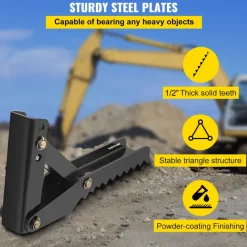 VEVOR Backhoe Excavator Thumb Attachments, 36 inch Adjustable Extreme Weld On Backhoe Thumb Hoe Clamp 1/2 Inch Teeth Thick Steel Plate 16MM Assembly Bolt-On Design