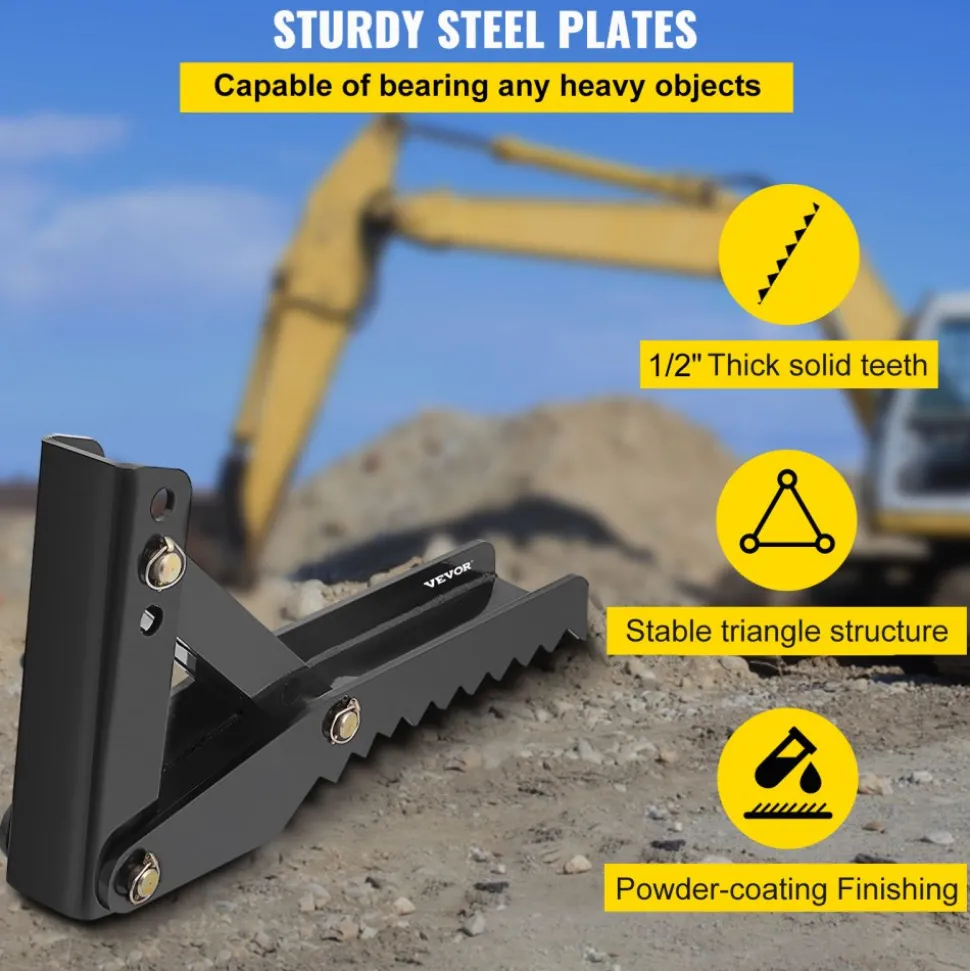 VEVOR Backhoe Excavator Thumb Attachments, 36 inch Adjustable Extreme Weld On Backhoe Thumb Hoe Clamp 1/2 Inch Teeth Thick Steel Plate 16MM Assembly Bolt-On Design