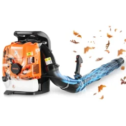 VEVOR Backpack Leaf Blower, 75.6CC 4-Stroke Engine Gas Powered Leaf Blower with 1.8L Fuel Tank, 615 CFM Air Volume, 179 MPH Air Speed, Ideal for Lawn Care, Leaves Cleaning, Yard Debris & Snow Removal