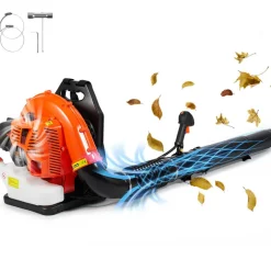 VEVOR Backpack Leaf Blower, 79CC 2-Cycle Gas Leaf Blower with 3L Fuel Tank, 930CFM Air Volume 184MPH Speed, Ideal for Lawn Care, Leaf Cleaning, and Snow Removal