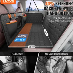 VEVOR Back Seat Extender, Dog Car Seat Cover for Back Seat Bed with Mesh Window and Storage Pocket, Supports 350lbs Dog Hammock for Car Dog Car Bed 54"x25.6" for Car, SUV, Truck