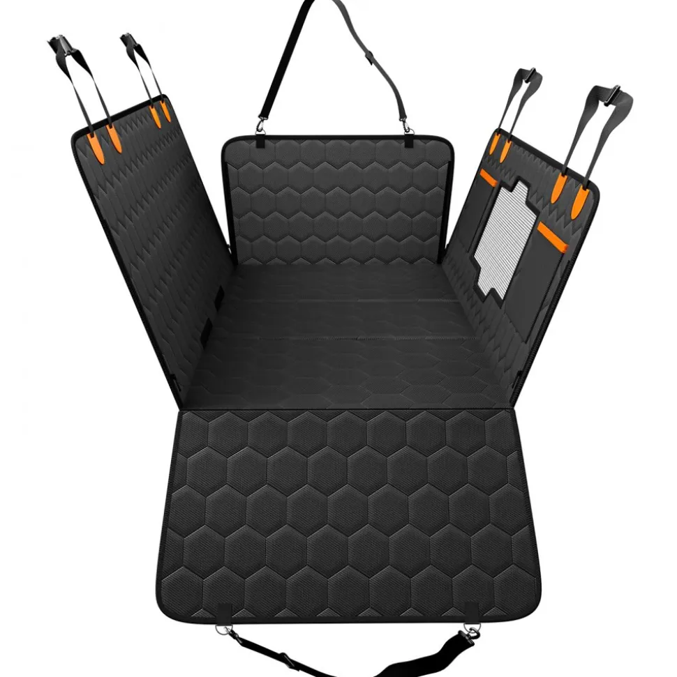 VEVOR Back Seat Extender, Dog Car Seat Cover for Back Seat Bed with Mesh Window and Storage Pocket, Supports 350lbs Dog Hammock for Car Dog Car Bed 54"x25.6" for Car, SUV, Truck