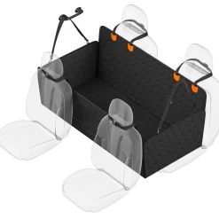 VEVOR Back Seat Extender, Dog Car Seat Cover for Back Seat Bed with Mesh Window and Storage Pocket, Supports 350lbs Dog Hammock for Car Dog Car Bed 54