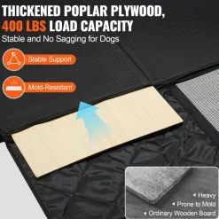 VEVOR Back Seat Extender, Dog Car Seat Cover for Back Seat Bed with Mesh Window and Storage Pocket, Supports 400lbs Dog Hammock for Car Dog Car Bed 57.4