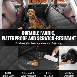 VEVOR Back Seat Extender for Dogs,Dog Hammock for Car Back seat, Dog Car Seat Cover with Hard Bottom Dog Car Seat Bed 53