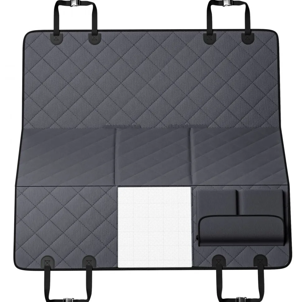 VEVOR Back Seat Extender for Dogs,Dog Hammock for Car Back seat,Waterproof Hard Bottom Dog Car Seat Cover for Back Seat 54"x24",Supports 400lbs with Mesh Window and Storage Pocket for Car, SUV
