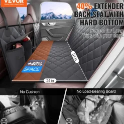 VEVOR Back Seat Extender for Dogs,Dog Hammock for Car Back seat,Waterproof Hard Bottom Dog Car Seat Cover for Back Seat 54