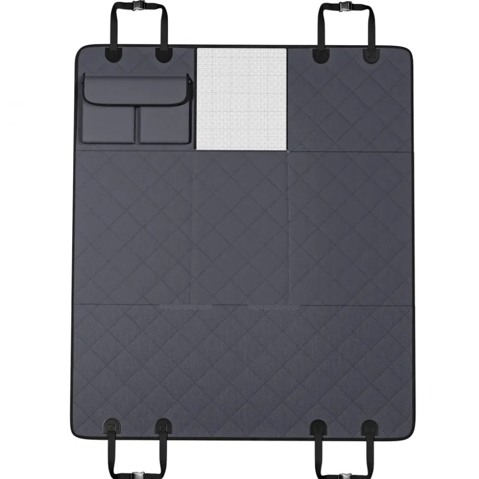 VEVOR Back Seat Extender for Dogs,Dog Hammock for Car Back seat,Waterproof Hard Bottom Dog Car Seat Cover for Back Seat 54"x24",Supports 400lbs with Mesh Window and Storage Pocket for Car, SUV