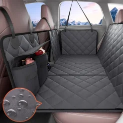 VEVOR Back Seat Extender for Dogs,Dog Hammock for Car Back seat,Waterproof Hard Bottom Dog Car Seat Cover for Back Seat 54"x24",Supports 400lbs with Mesh Window and Storage Pocket for Car, SUV
