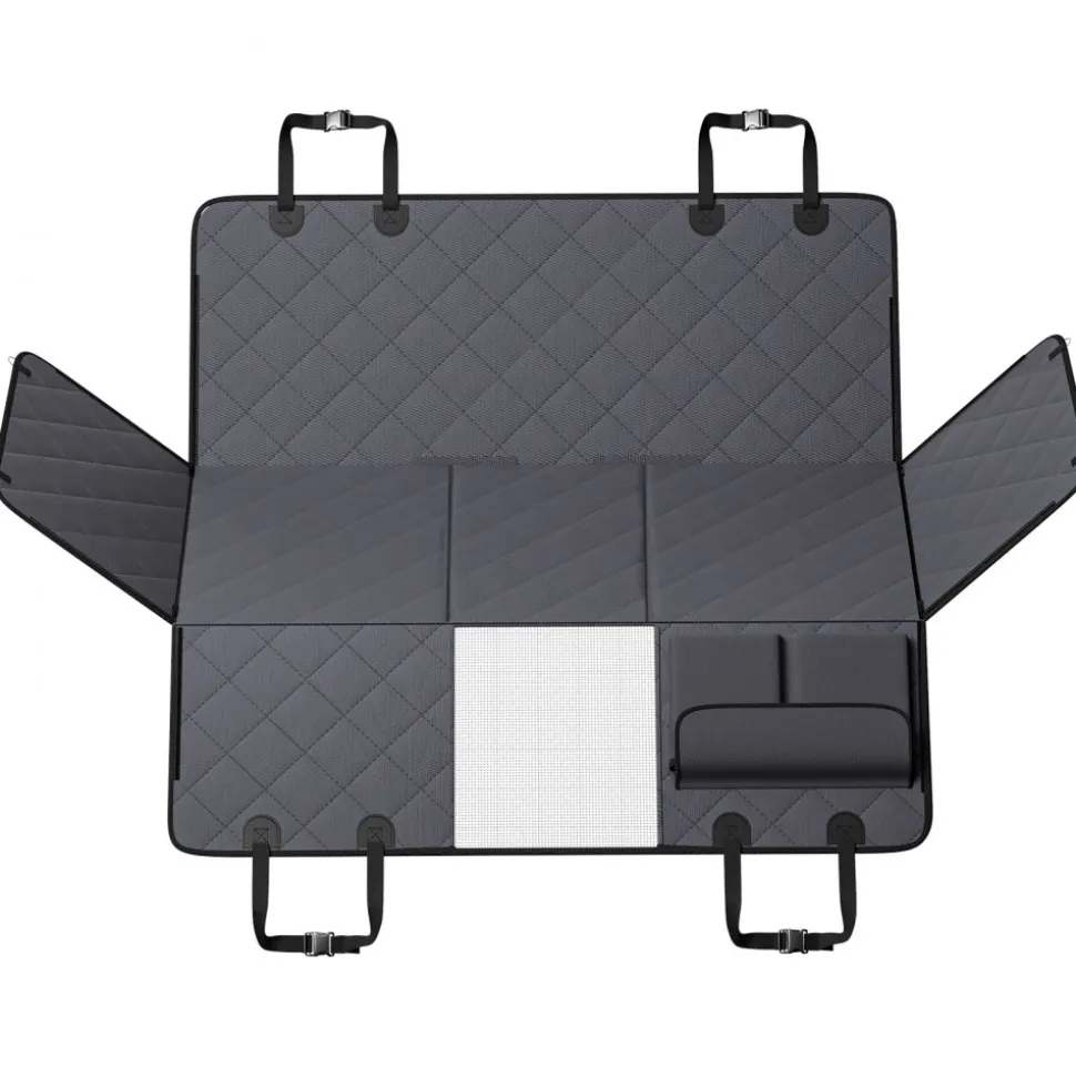 VEVOR Back Seat Extender for Dogs,Dog Hammock for Car Back seat,Waterproof Hard Bottom Dog Car Seat Cover for Back Seat 54"x24",Supports 400lbs with Mesh Window and Storage Pocket for Car, SUV