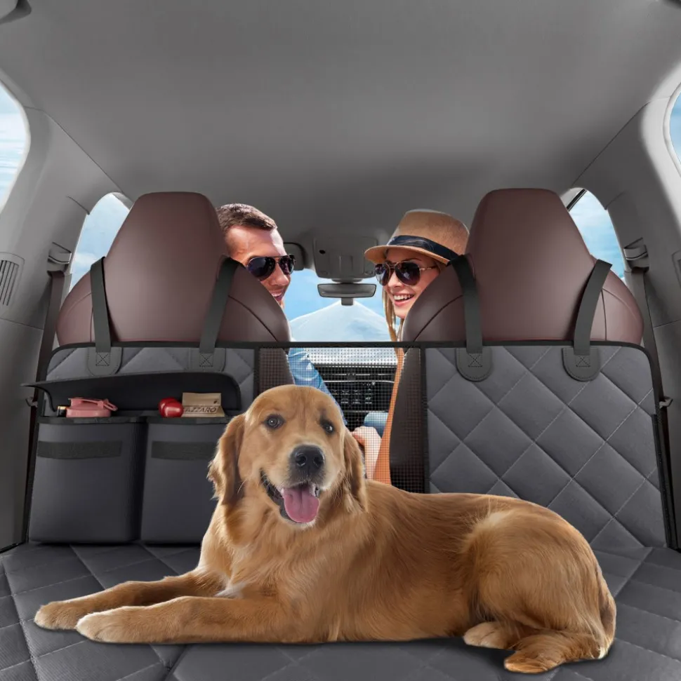 VEVOR Back Seat Extender for Dogs,Dog Hammock for Car Back seat,Waterproof Hard Bottom Dog Car Seat Cover for Back Seat 54"x24",Supports 400lbs with Mesh Window and Storage Pocket for Car, SUV