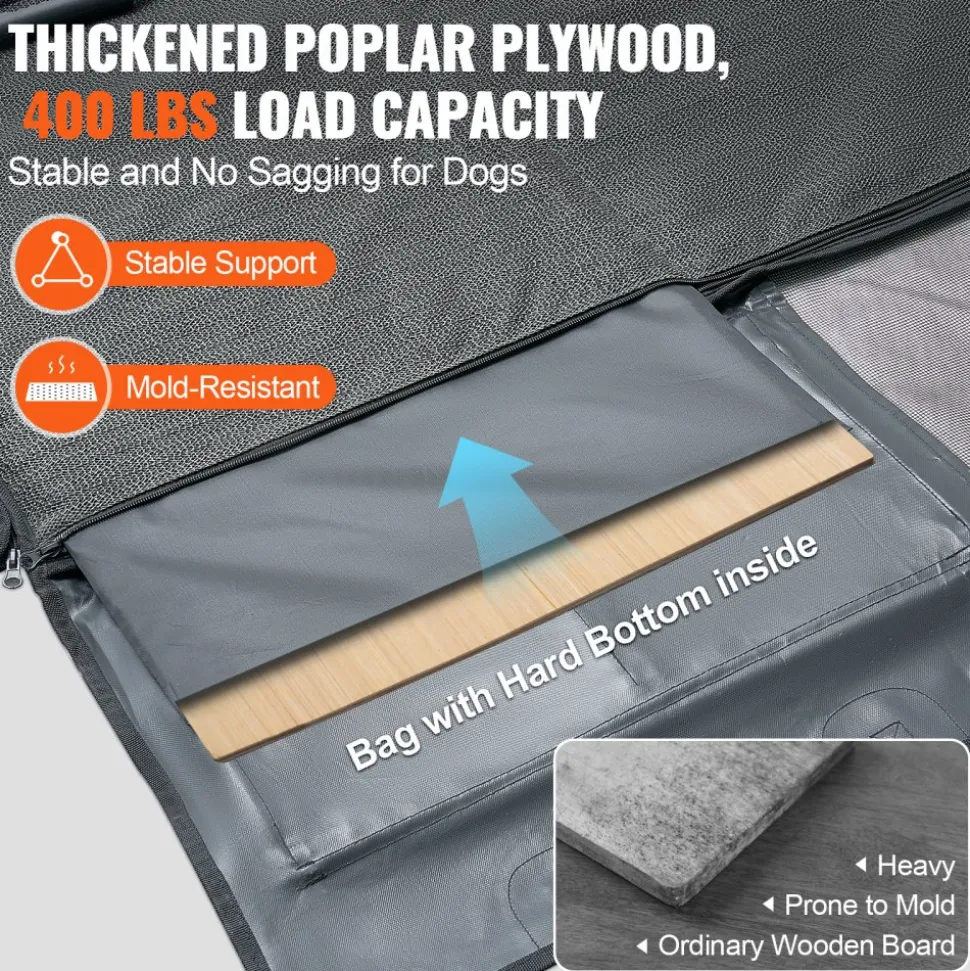 VEVOR Back Seat Extender for Dogs,Dog Hammock for Car Back seat,Waterproof Hard Bottom Dog Car Seat Cover for Back Seat 54"x24",Supports 400lbs with Mesh Window and Storage Pocket for Car, SUV