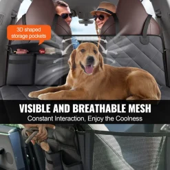 VEVOR Back Seat Extender for Dogs,Dog Hammock for Car Back seat,Waterproof Hard Bottom Dog Car Seat Cover for Back Seat 54