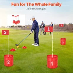 VEVOR Backyard Golf Game, 3 Hole Golf Course, Golf Game Practice Games, Golf Chipping Game for Family, Adults and Kids, Portable Outdoor Yard Golf Game for Lawn, Yard, Camping, Park, Beach