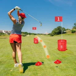 VEVOR Backyard Golf Game, 3 Hole Golf Course, Golf Game Practice Games, Golf Chipping Game for Family, Adults and Kids, Portable Outdoor Yard Golf Game for Lawn, Yard, Camping, Park, Beach