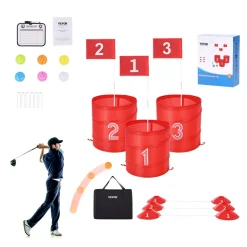VEVOR Backyard Golf Game, 3 Hole Golf Course, Golf Game Practice Games, Golf Chipping Game for Family, Adults and Kids, Portable Outdoor Yard Golf Game for Lawn, Yard, Camping, Park, Beach