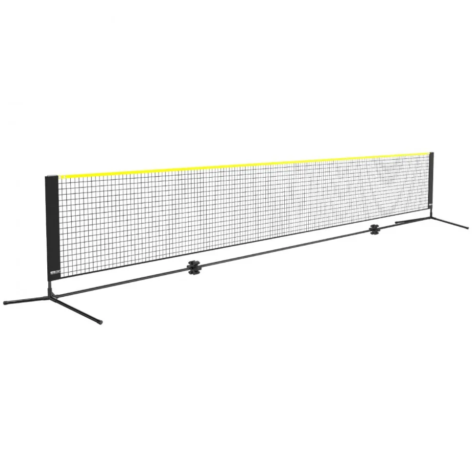 VEVOR Badminton Net, Height Adjustable Volleyball Net, 20ft Wide Foldable Pickleball Net, Portable Tennis Net Set with Poles, Stand, Bag, Rackets, Nylon Shuttlecocks, Kid Backyard Indoor Outdoor Use
