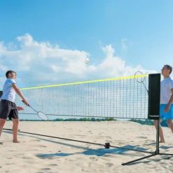 VEVOR Badminton Net, Height Adjustable Volleyball Net, 20ft Wide Foldable Pickleball Net, Portable Tennis Net Set with Poles, Stand, Bag, Rackets, Nylon Shuttlecocks, Kid Backyard Indoor Outdoor Use