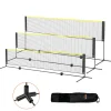 VEVOR Badminton Net, Height Adjustable Volleyball Net, 14ft Wide Foldable Pickleball Net, Portable Easy Setup Tennis Net Set with Poles, Stand and Carry Bag, for Kids Backyard Game Indoor Outdoor Use