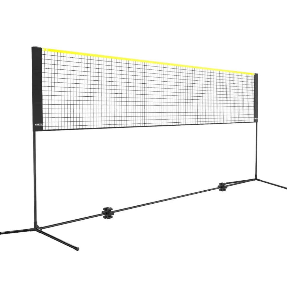 VEVOR Badminton Net, Height Adjustable Volleyball Net, 14ft Wide Foldable Pickleball Net, Portable Easy Setup Tennis Net Set with Poles, Stand and Carry Bag, for Kids Backyard Game Indoor Outdoor Use