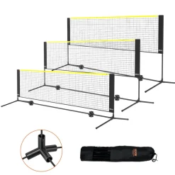 VEVOR Badminton Net, Height Adjustable Volleyball Net, 10ft Wide Foldable Pickleball Net, Portable Easy Setup Tennis Net Set with Poles, Stand and Carry Bag, for Kids Backyard Game Indoor Outdoor Use
