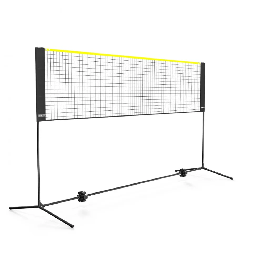 VEVOR Badminton Net, Height Adjustable Volleyball Net, 10ft Wide Foldable Pickleball Net, Portable Easy Setup Tennis Net Set with Poles, Stand and Carry Bag, for Kids Backyard Game Indoor Outdoor Use
