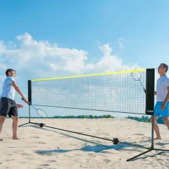 VEVOR Badminton Net, Height Adjustable Volleyball Net, 10ft Wide Foldable Pickleball Net, Portable Easy Setup Tennis Net Set with Poles, Stand and Carry Bag, for Kids Backyard Game Indoor Outdoor Use