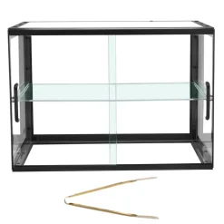 VEVOR Bakery Display Case, 2-Tier Commercial Countertop Pastry Display Case, Clear Acrylic Bread Box for Kitchen, Party Cake Cabinet with Sliding Door for Cookie Dessert Donut, 21.7