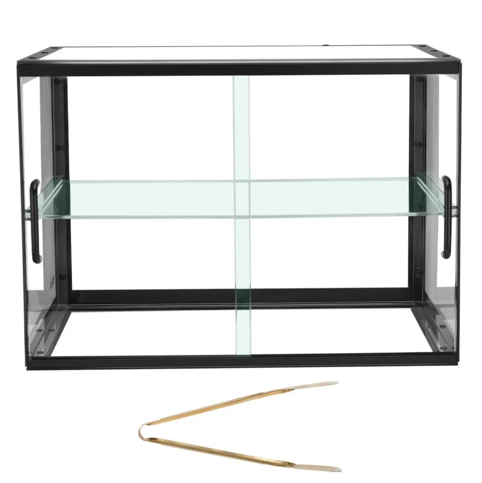 VEVOR Bakery Display Case, 2-Tier Commercial Countertop Pastry Display Case, Clear Acrylic Bread Box for Kitchen, Party Cake Cabinet with Sliding Door for Cookie Dessert Donut, 21.7" x 15.2" x 15.4"